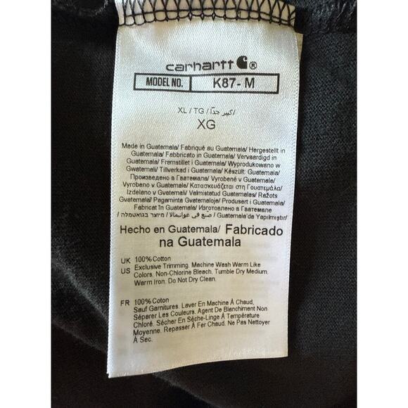 NWT Carhartt Mens XL Loose Fit Heavyweight Short-Sleeve Pocket T-Shirt in Black - Picture 7 of 8